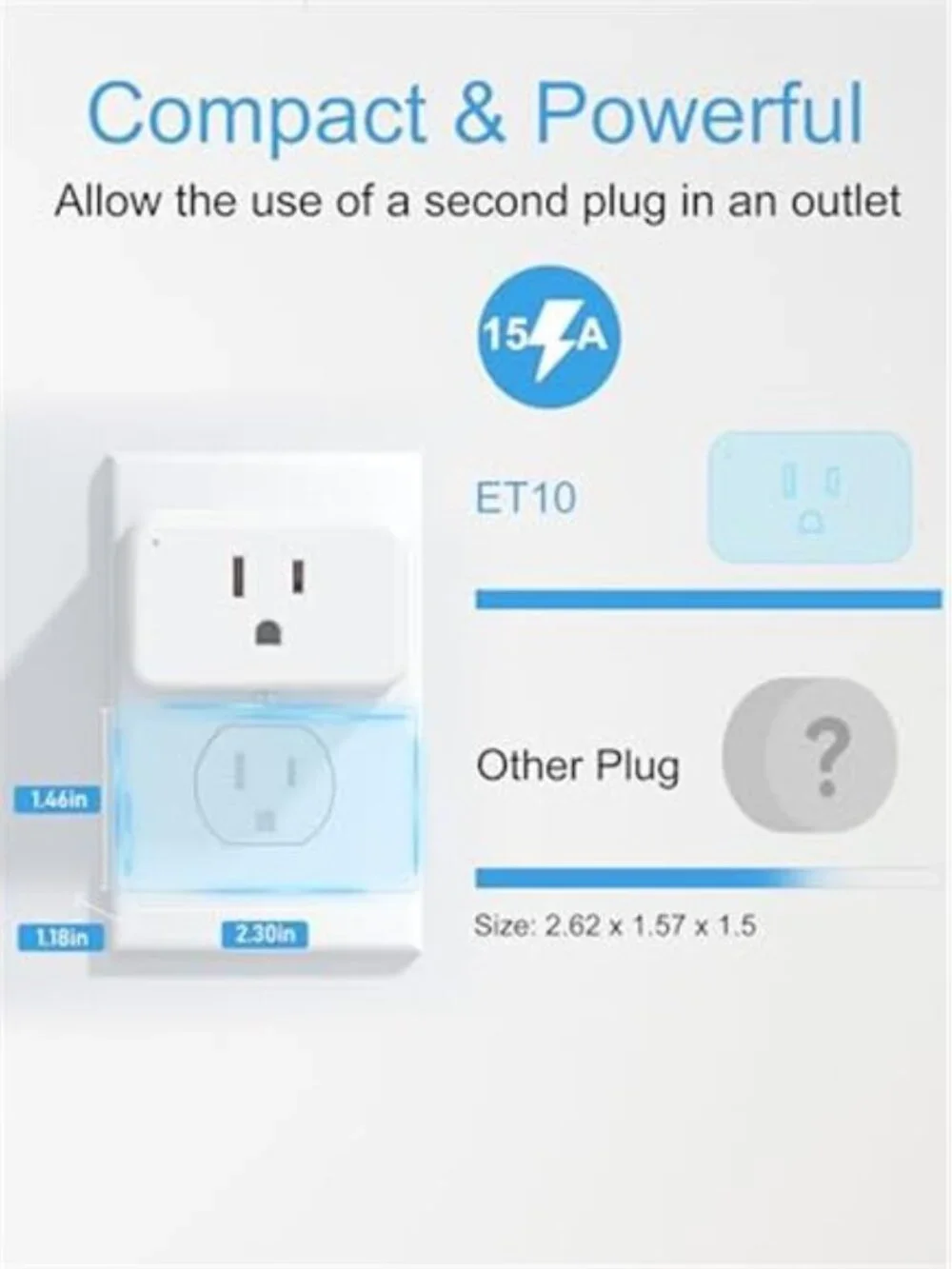 Smart Plug 15A, Smart Plugs That Compatible with Alexa & Google Home &SmartThing